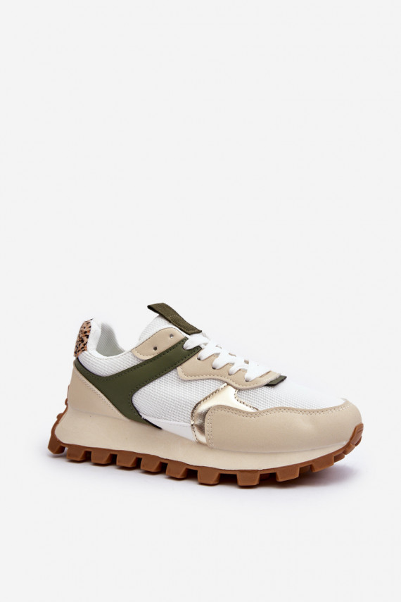 Sneakers modelio batai smėlio - žalios spalvos Ralita