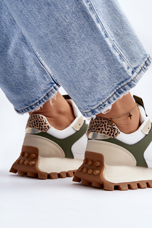 Sneakers modelio batai smėlio - žalios spalvos Ralita