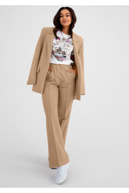 Ellis – laisvos smėlio spalvos medvilninės kelnės