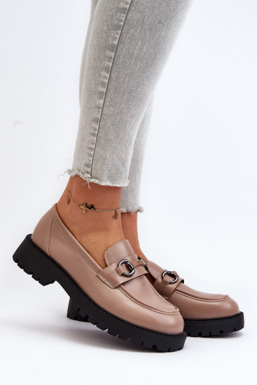   Mokasinai Eko   smėlio spalvos Ledda