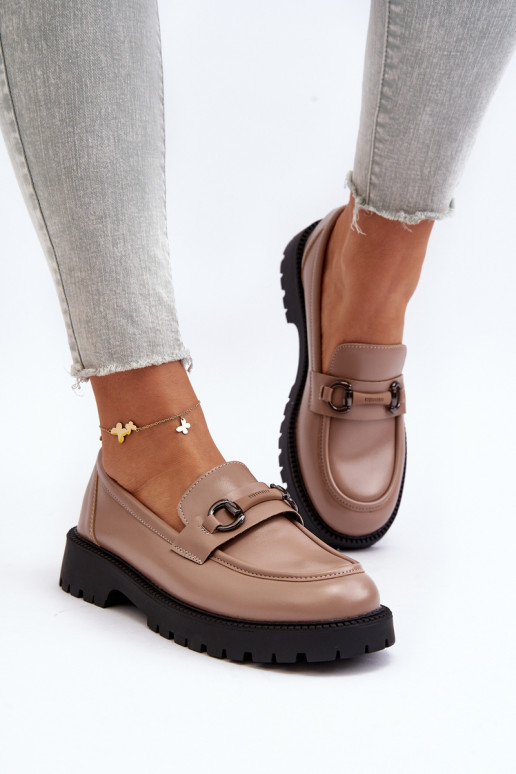   Mokasinai Eko   smėlio spalvos Ledda