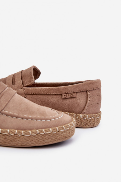 Smėlio spalvos dirbtinės zomšos espadrilės Big Star