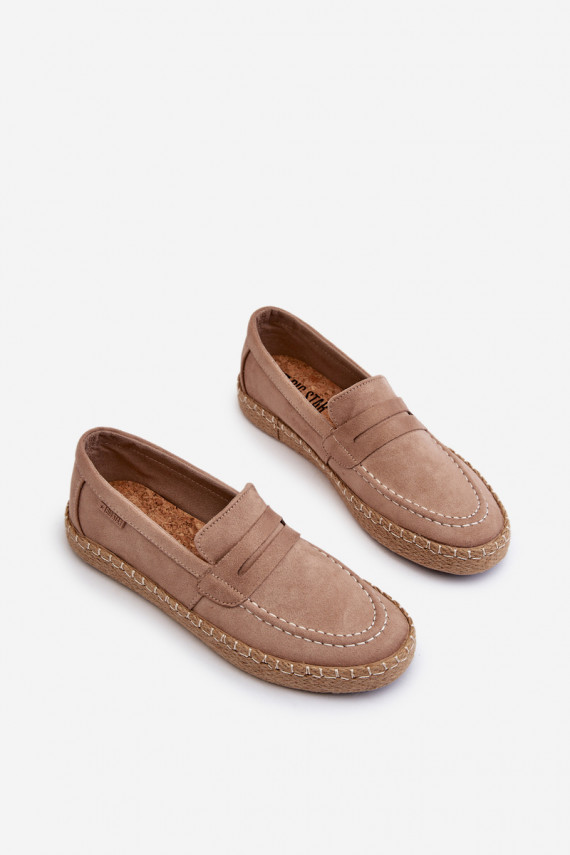 Smėlio spalvos dirbtinės zomšos espadrilės Big Star
