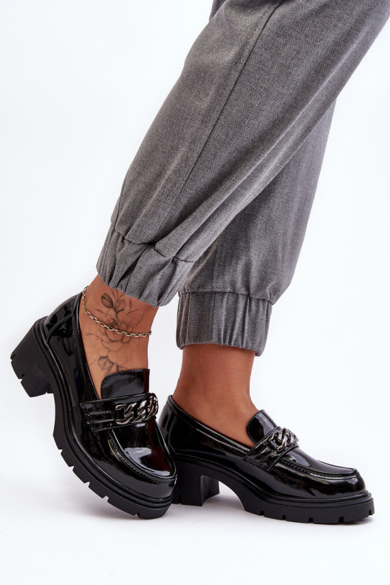 su lako efektu   batai žemu kulniuku juodos spalvos Blimma