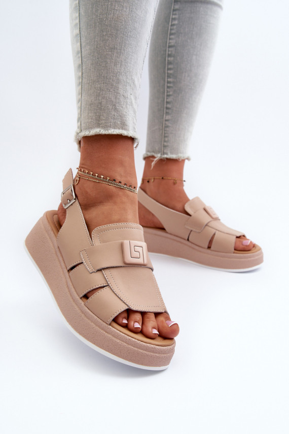 Moteriškos basutės    su platforma I Koturnie smėlio spalvos Vivitellia