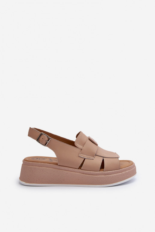 Moteriškos basutės    su platforma I Koturnie smėlio spalvos Vivitellia