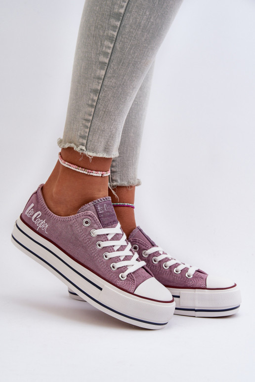 Laisvalaikio bateliai su masyviu padu Lee Cooper LCW-24-31-2219 Violetinės spalvos