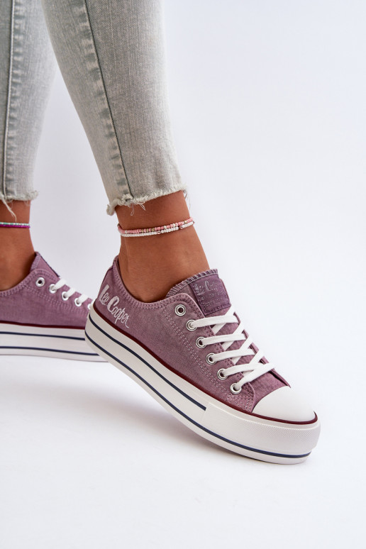Laisvalaikio bateliai su masyviu padu Lee Cooper LCW-24-31-2219 Violetinės spalvos
