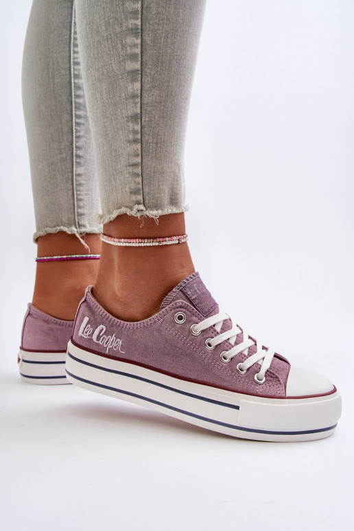 Laisvalaikio bateliai su masyviu padu Violetinės spalvos Lee Cooper