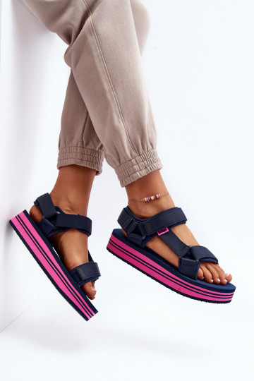 Moteriškos basutės su platforma Lee Cooper LCW-24-05-2754L tamsiai mėlynos spalvos 2