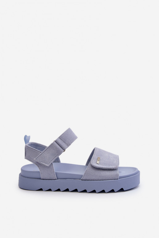   Zomšinės basutės su platforma Big Star NN274706 mėlynos spalvos