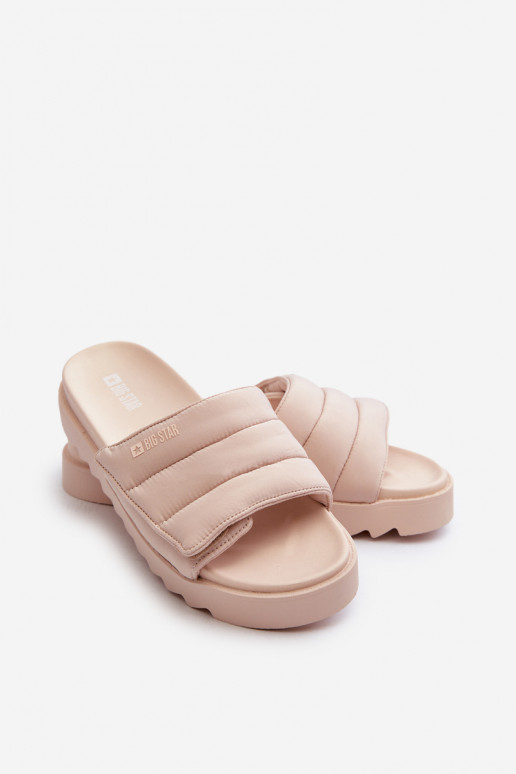   Šlepetės su platforma Big Star NN274773 smėlio spalvos