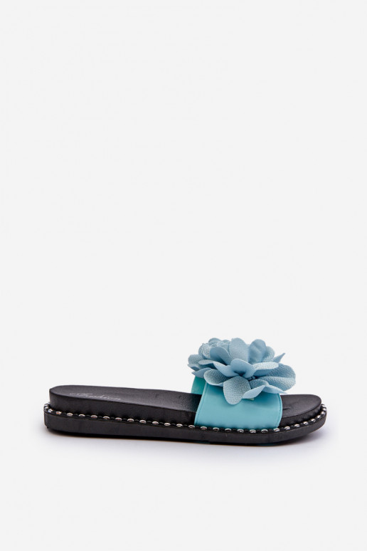 Moteriškos šlepetės Ozdobione su gėlių motyvaisami mėlynos spalvos Cellanen