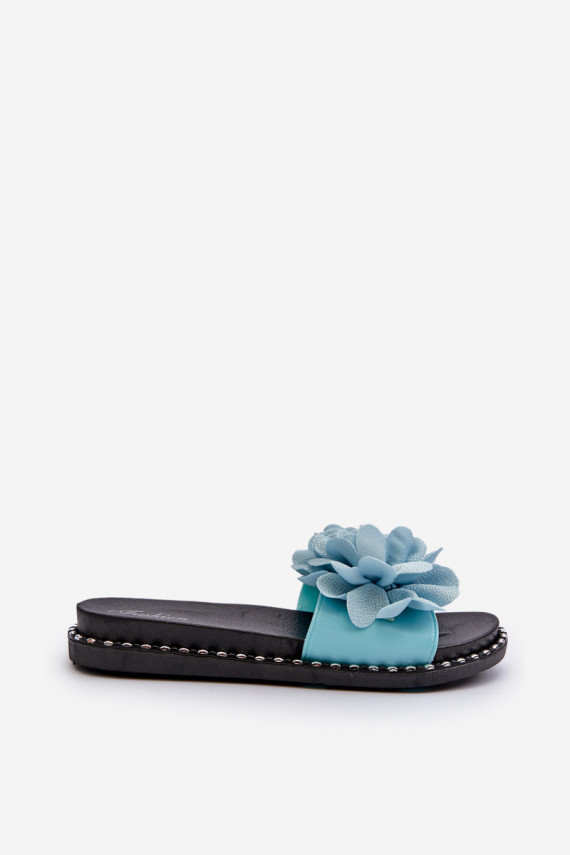 Moteriškos šlepetės Ozdobione su gėlių motyvaisami mėlynos spalvos Cellanen