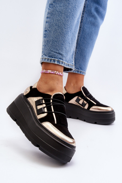 Sneakers modelio batai su madingais masyviais padais juodos spalvos Zazoo