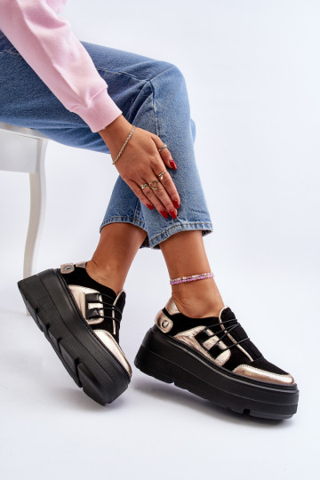 Sneakers modelio batai su madingais masyviais padais juodos spalvos Zazoo 2