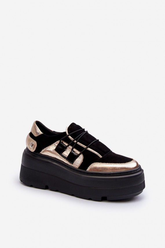 Sneakers modelio batai su madingais masyviais padais juodos spalvos Zazoo