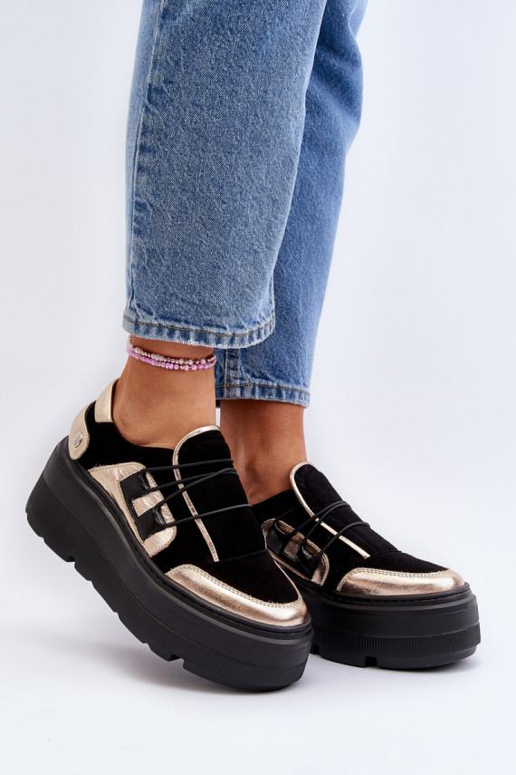 Zazoo 1833 Sneakers modelio batai     su madingais masyviais padais juodos spalvos