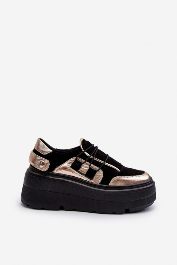 Sneakers modelio batai su madingais masyviais padais juodos spalvos Zazoo