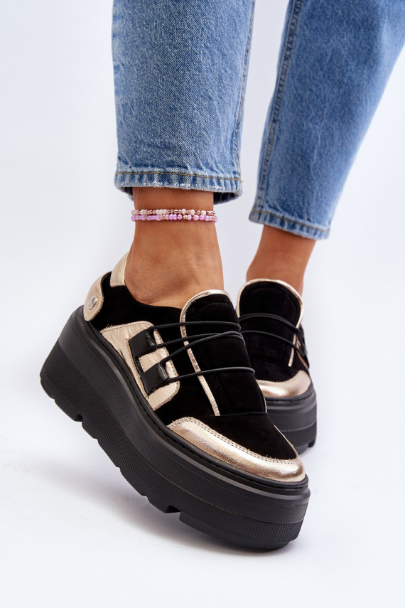 Sneakers modelio batai su madingais masyviais padais juodos spalvos Zazoo
