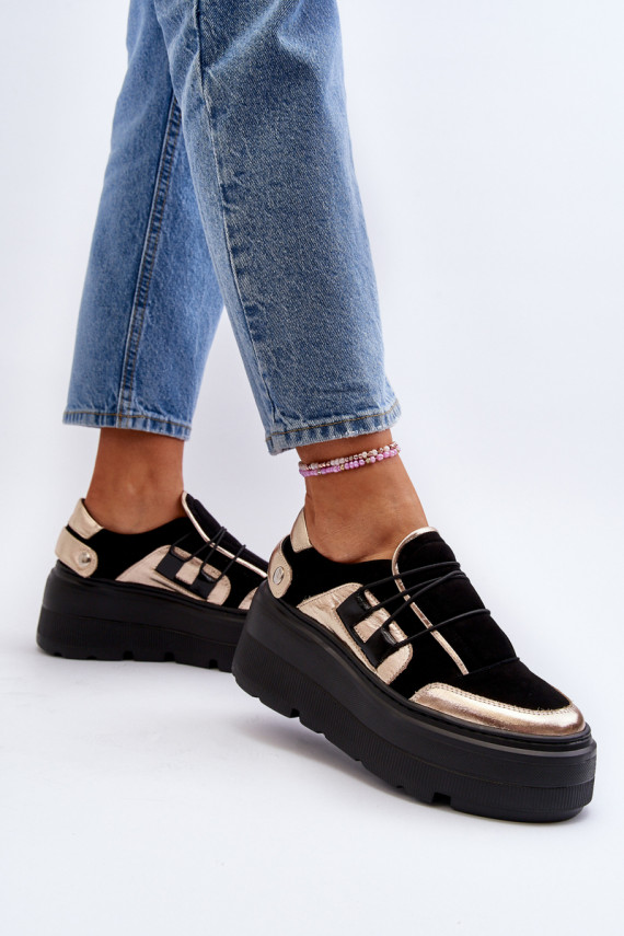 Sneakers modelio batai su madingais masyviais padais juodos spalvos Zazoo