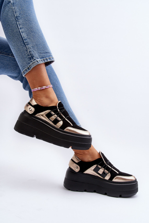 Sneakers modelio batai su madingais masyviais padais juodos spalvos Zazoo