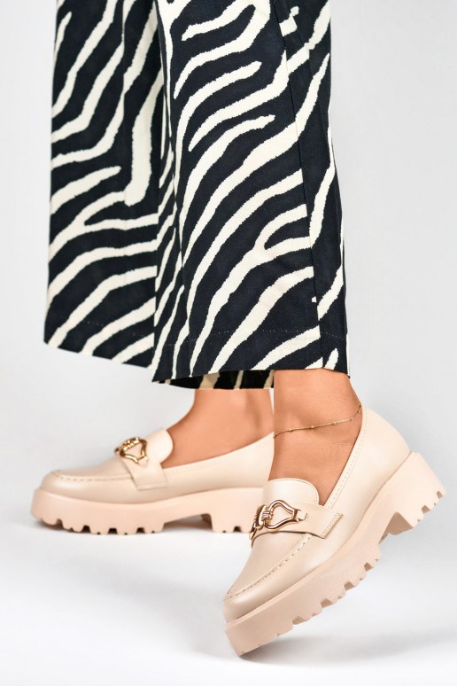 Smėlio spalvos moteriškos basutės iš...