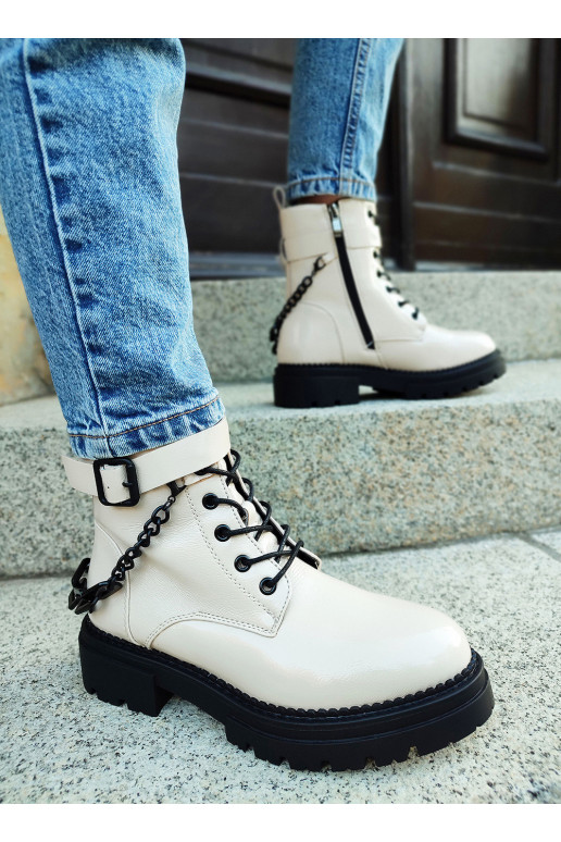 Smėlio spalvos lakuoti moteriški...