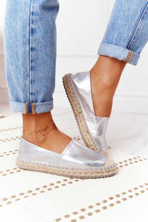 Odinės espadrilės Big Star sidabro spalvos