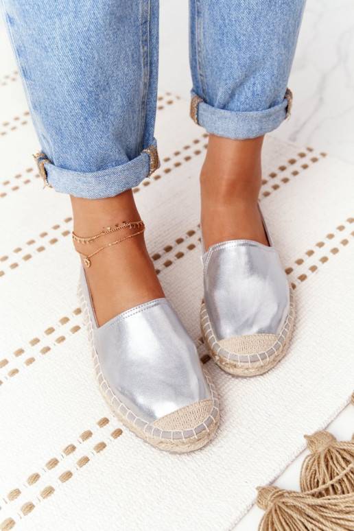Odinės espadrilės Big Star sidabro spalvos