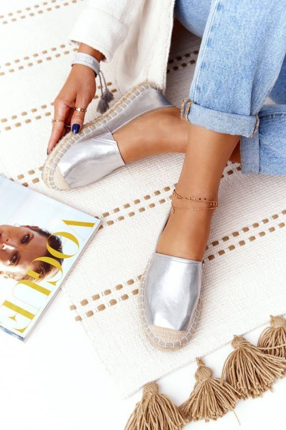 Odinės espadrilės Big Star sidabro spalvos