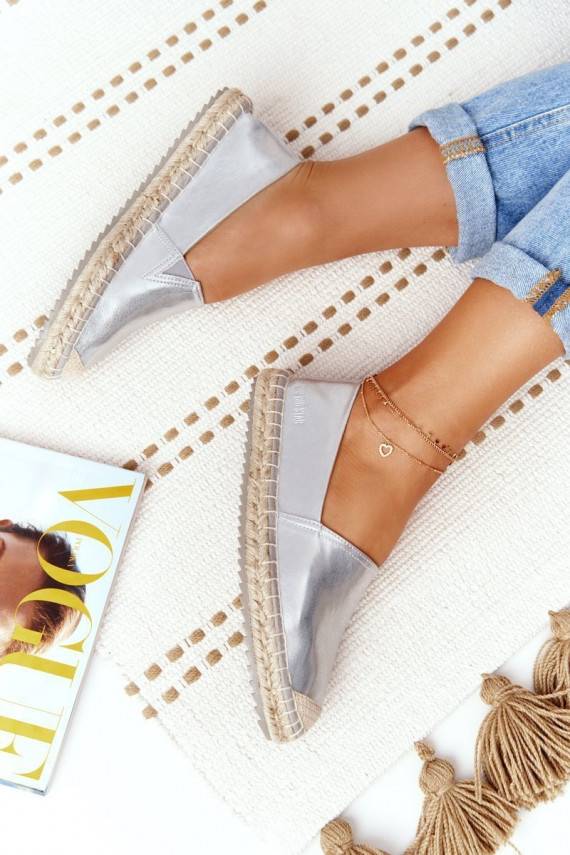 Odinės espadrilės Big Star sidabro spalvos