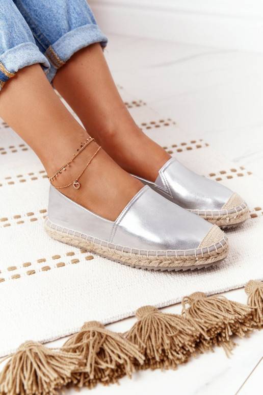 Odinės espadrilės Big Star sidabro spalvos