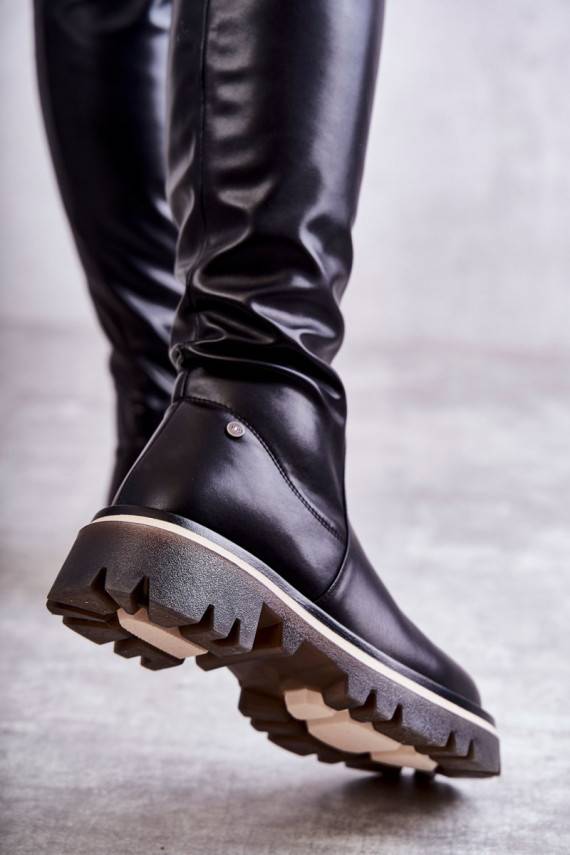   ilgaauliai batai virš kelių GOE KK2N4024 juodos spalvos