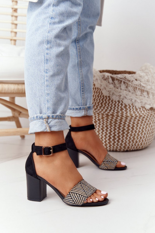 basutės  su kulniukais juodos spalvos Honeymoon