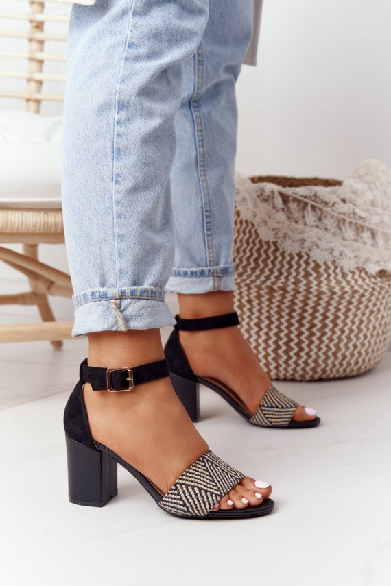 basutės  su kulniukais juodos spalvos Honeymoon