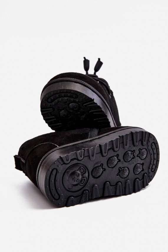 Vaikiški su raišteliais sniego batai su kailiuku juodos spalvos Hunter