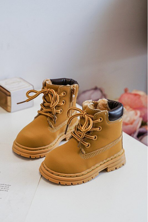 Vaikiški aulinukai batai su užtrauktukais rudos spalvos Bansi