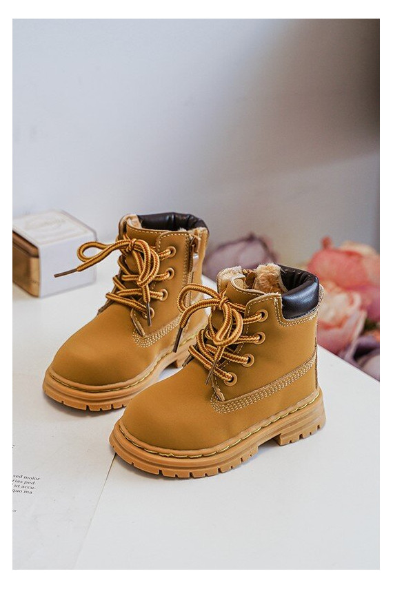 Vaikiški aulinukai batai su užtrauktukais rudos spalvos Bansi