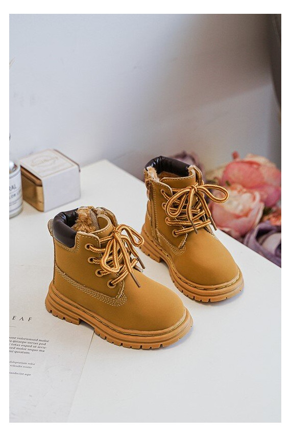 Vaikiški aulinukai batai su užtrauktukais rudos spalvos Bansi