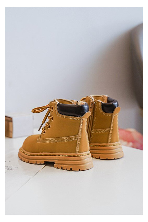 Vaikiški aulinukai batai su užtrauktukais rudos spalvos Bansi