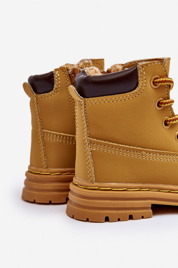 Vaikiški aulinukai batai su užtrauktukais rudos spalvos Bansi