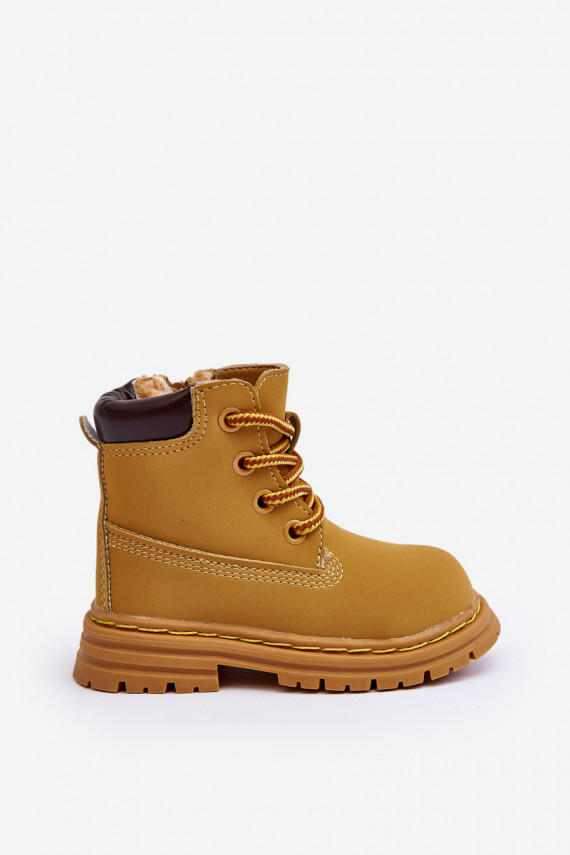 Vaikiški aulinukai batai su užtrauktukais rudos spalvos Bansi