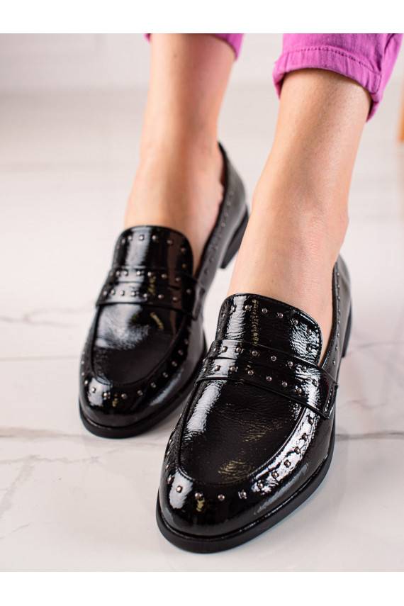 Elegantiško stiliaus moteriški pusbačiai Shelovet juodos spalvos