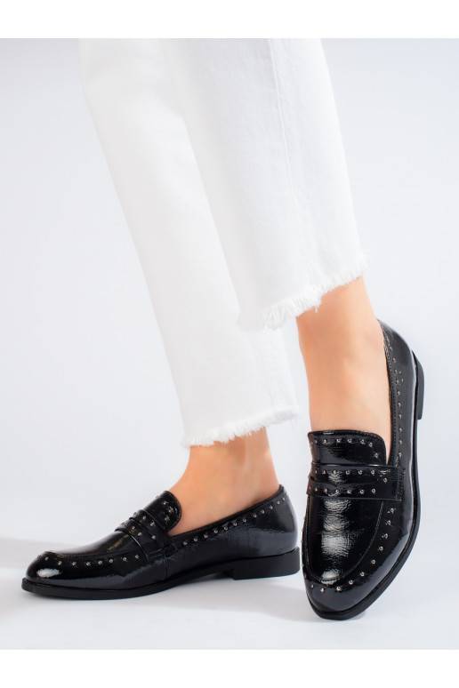 Elegantiško stiliaus moteriški pusbačiai Shelovet juodos spalvos 