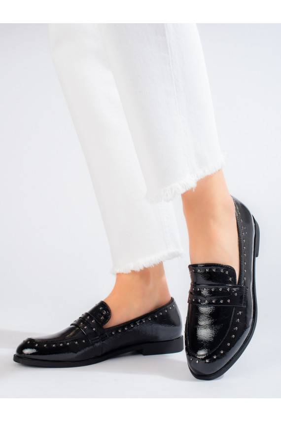 Elegantiško stiliaus moteriški pusbačiai Shelovet juodos spalvos 