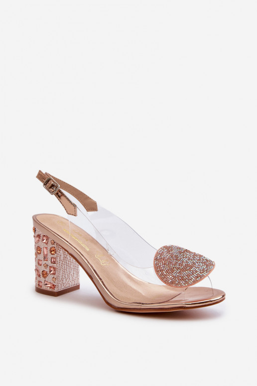 basutės Perregimi su kulniukais rausvo aukso spalvos D&A MR38-812