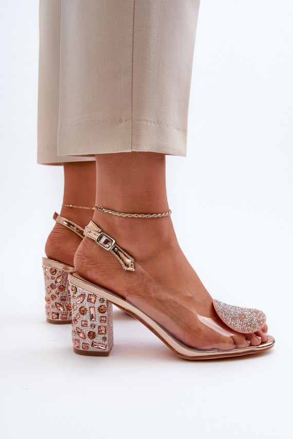 basutės Perregimi su kulniukais rausvo aukso spalvos D&A MR38-812