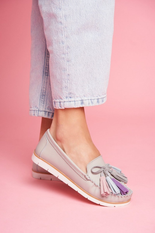 Mokasinai su kutais pilkos spalvos...