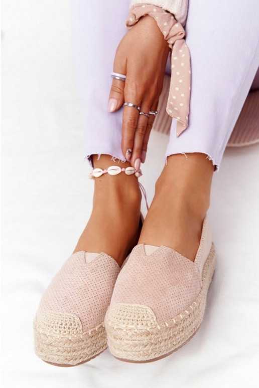 Smėlio spalvos espadrilės Highway su...